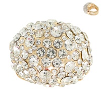 CRYSTAL RHINESTONE PAVE DOME STRETCH RING